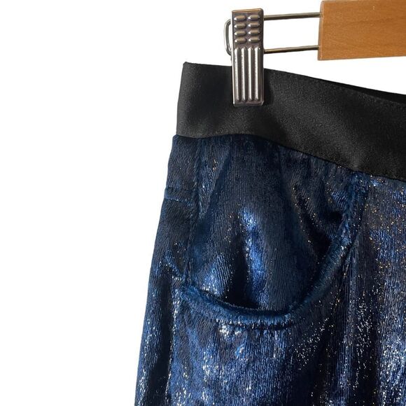 Just Cavalli Blue Metallic Velvet Wide Trousers Pants Size 38 or XS NWT - Picture 5 of 8